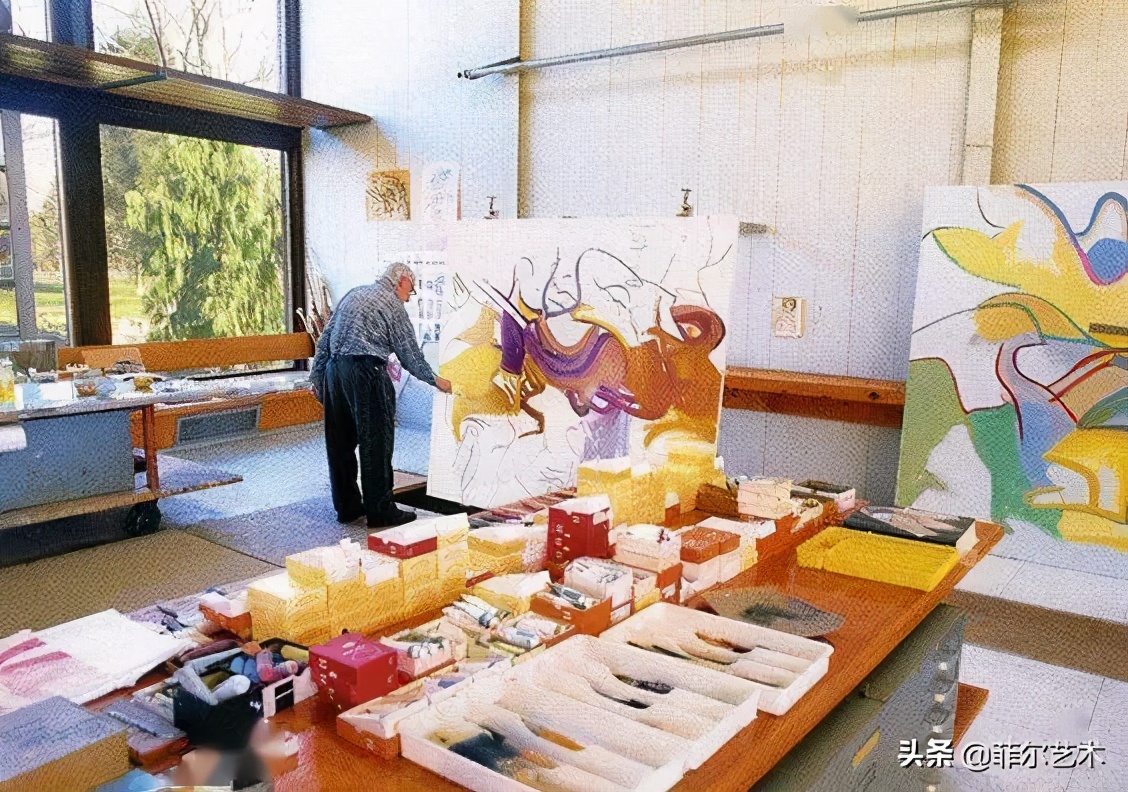 丹麦画家蒙森德风景油画作品欣赏,荷兰画家德库宁的油画作品无题