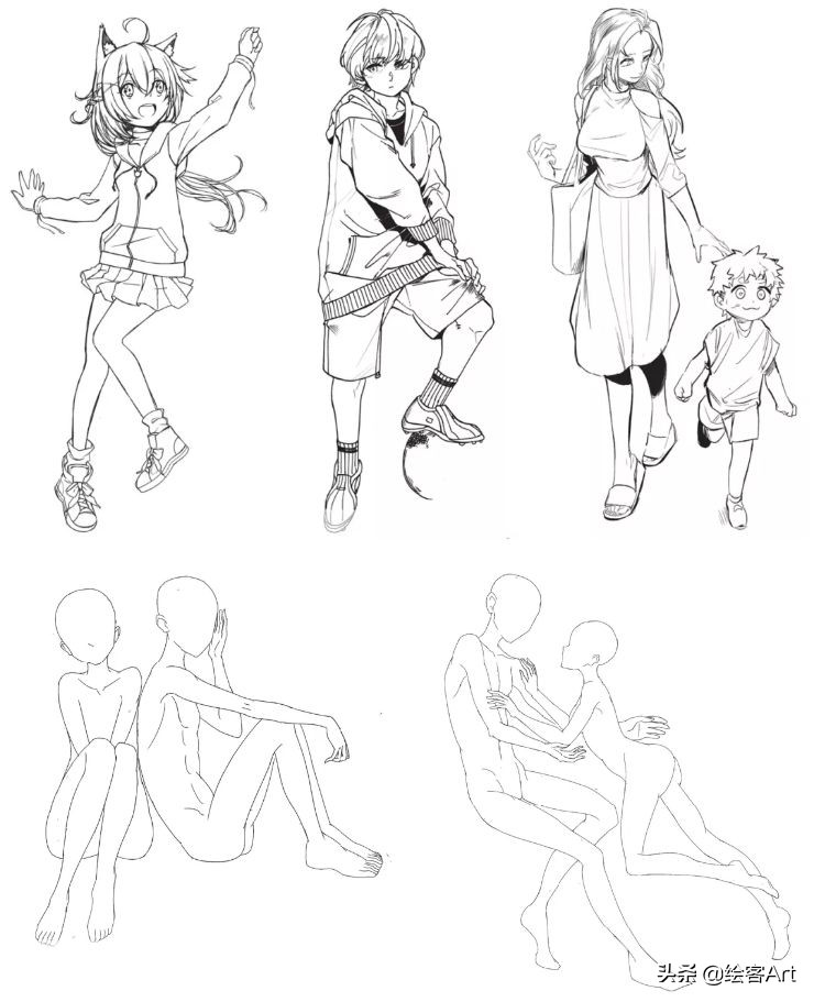 动漫人物只画一个头,大头动漫人物绘画