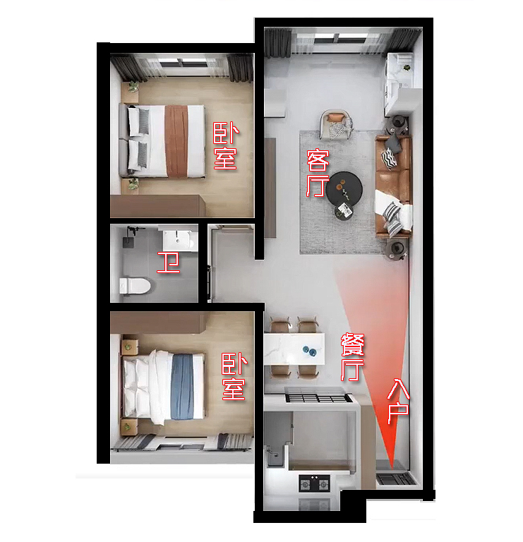 卧室布置一床一衣柜,小平米主卧室多收纳设计方案