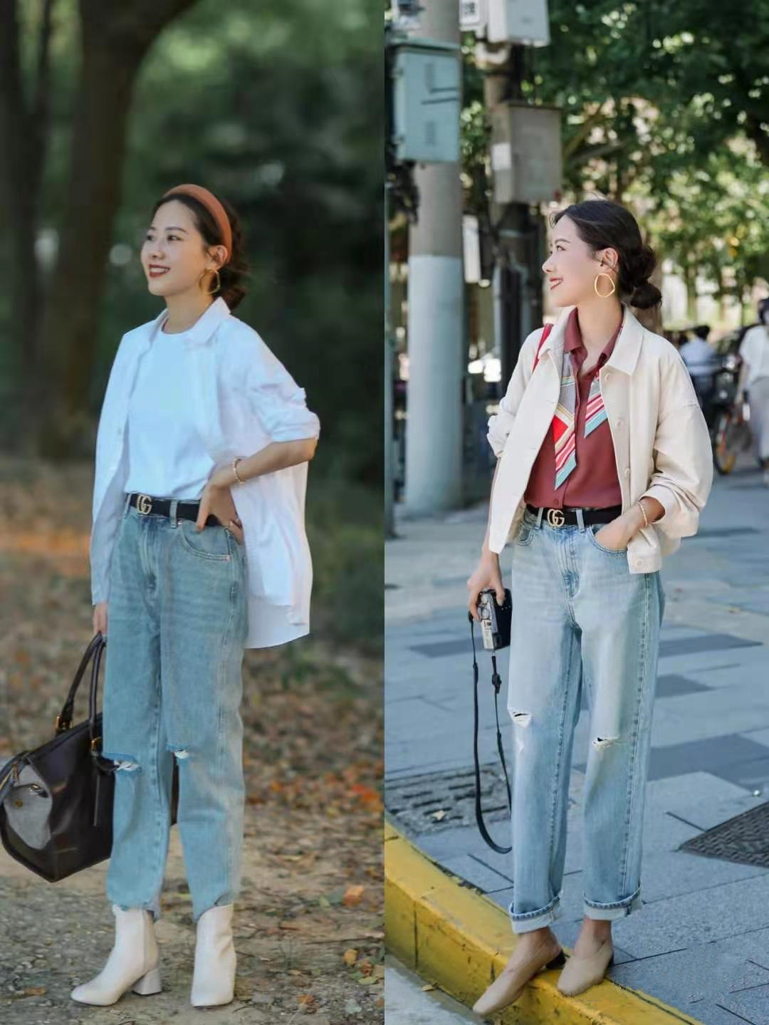 女生穿牛仔裤有什么技巧,宽松牛仔裤再次流行穿法个性时髦