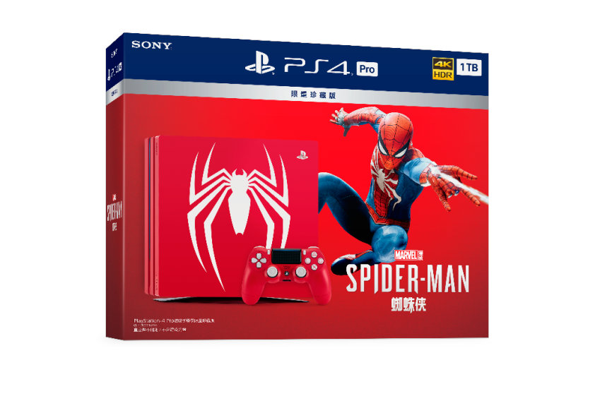 漫威蜘蛛侠限定PS4PRO国行主机套装12月21日发售，并不带PS4游戏