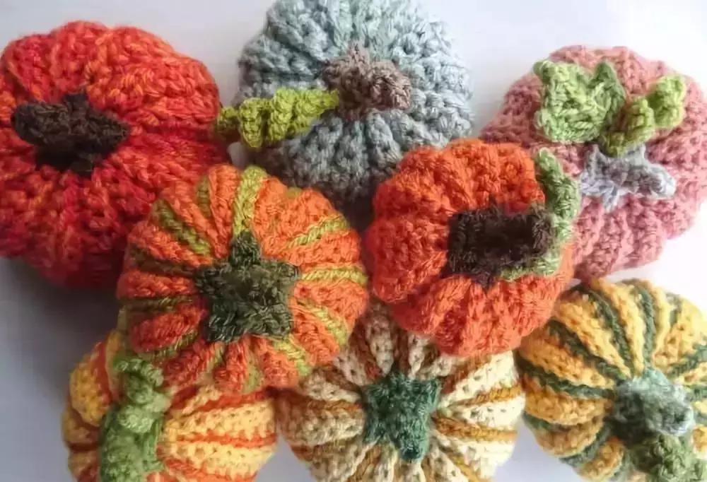 南瓜挂件钩针教程,钩针南瓜小挂件图解