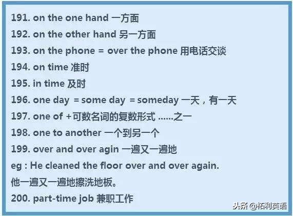 初中英语所有重点必背短语,初中英语固定搭配短语大全