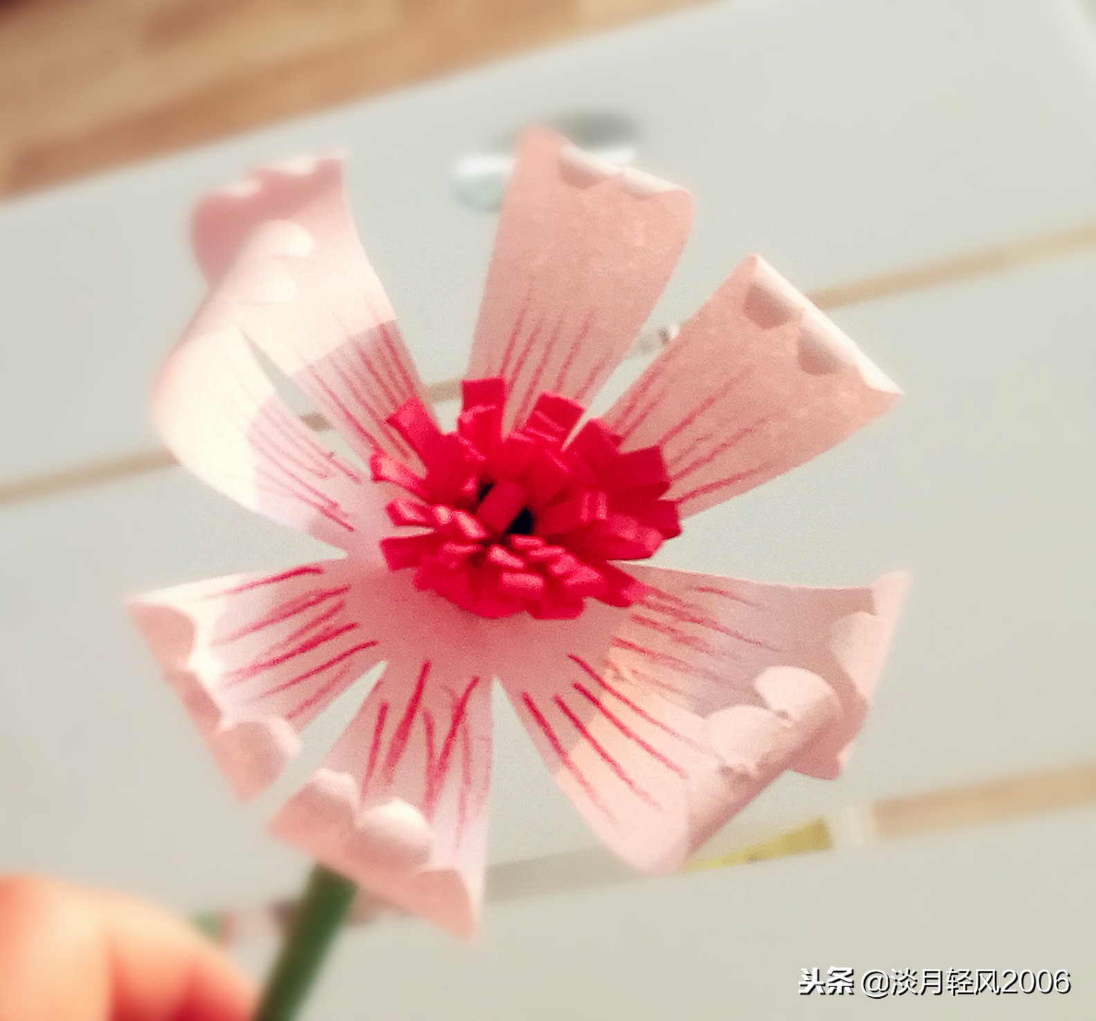 卡纸手工制作小花,用卡纸和棒棒糖做小花送给孩子