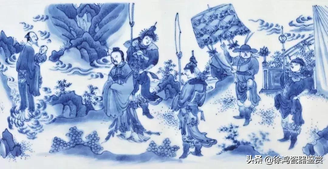 明崇祯青花山水瓷器,明崇祯鹿纹青花瓷器