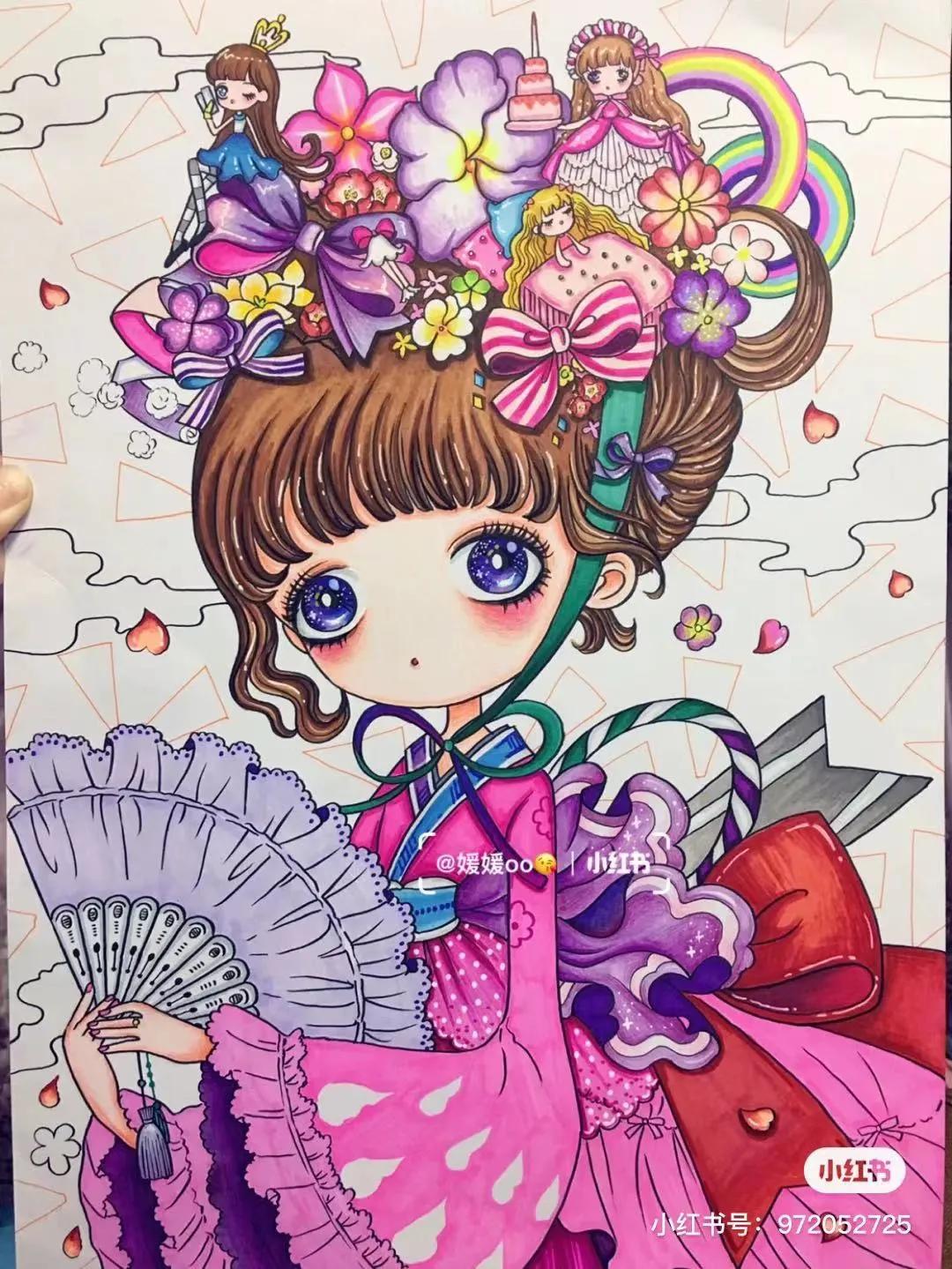 色彩装饰画简单好看马克笔,色彩对比强烈的马克笔装饰画