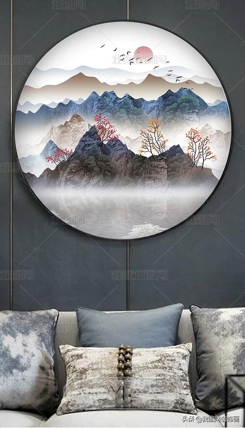 山水抽象装饰画,山水装饰画只有中式风格吗