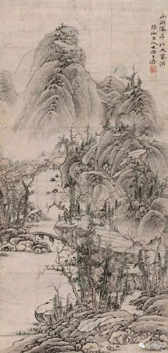 石涛山水画精品作品,石涛山水画高清大图临本