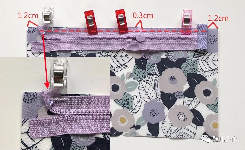 双层拉链收纳包缝制方法,布艺拉链收纳包