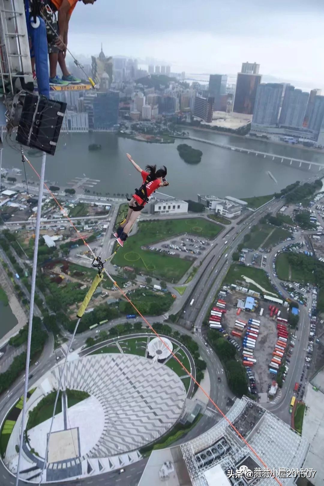 澳门233米高空真实蹦极,澳门旅游塔蹦极跳最高多少米