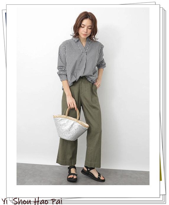 亚麻垂感裤搭配,杏色阔腿亚麻裤的搭配