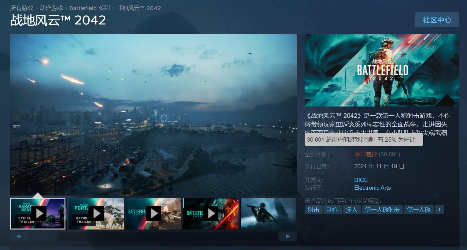 战地2042登顶steam全球热销榜,steam战地2042值得购买吗