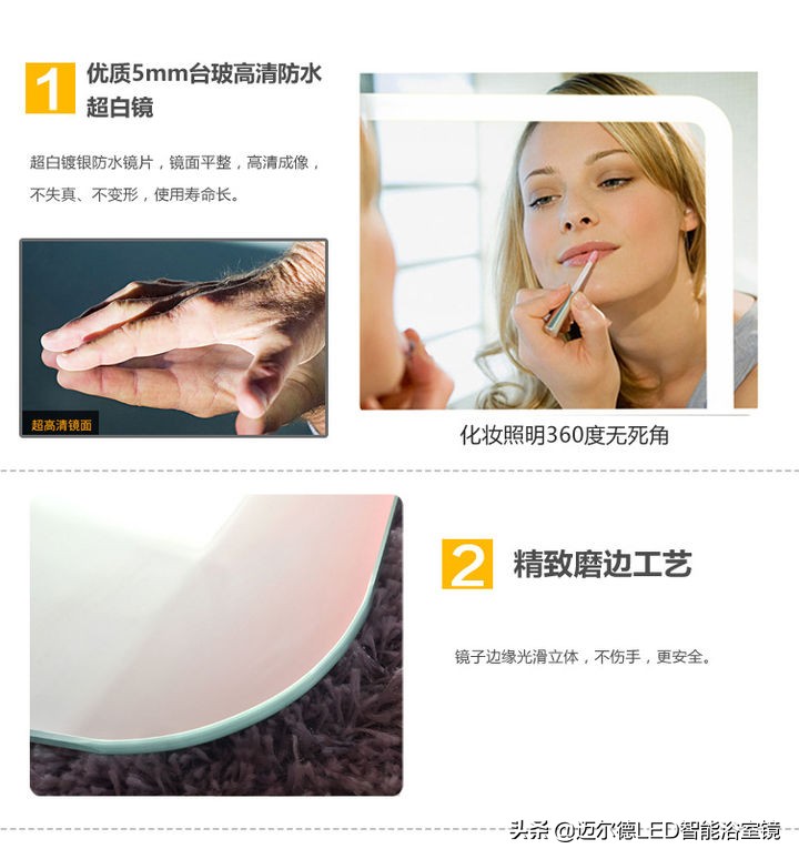 led调光化妆镜,网红led化妆镜折叠便携带灯