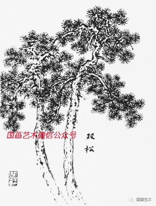 俞子才画松视频,如何快速画松树国画