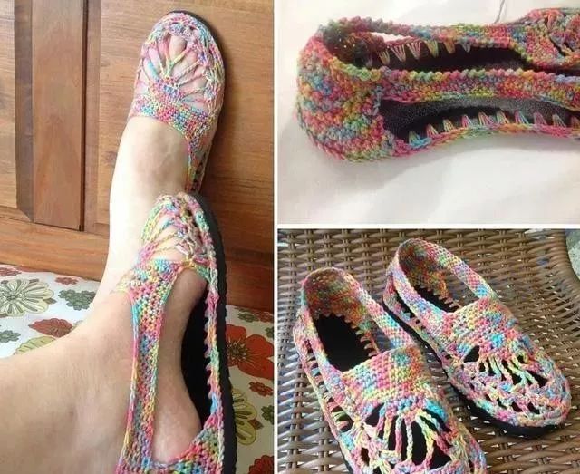 夏天钩的凉鞋,钩一款金鱼休闲凉鞋