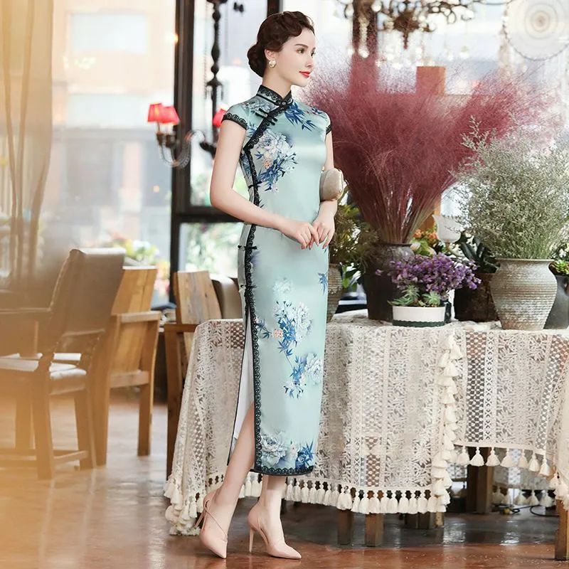 真丝旗袍价格高点的牌子,正品金丝绒真丝改良旗袍