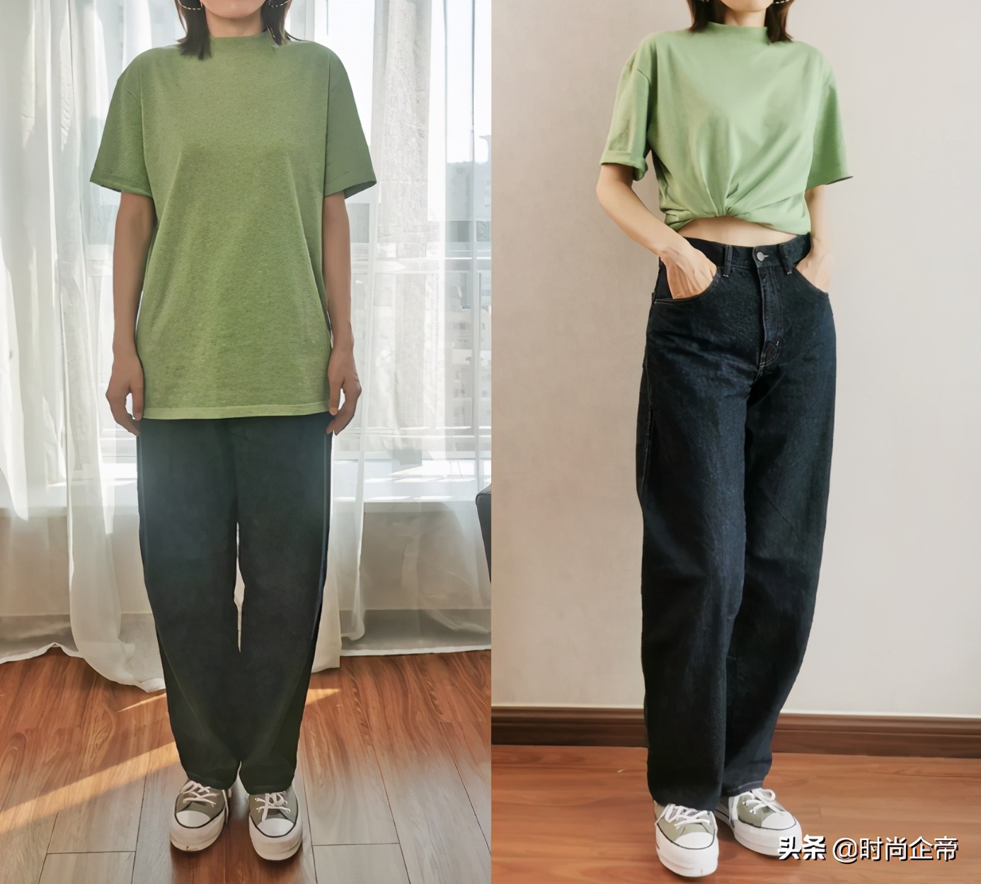 长体恤怎样打结简单又好看,长t恤怎么打结更时尚