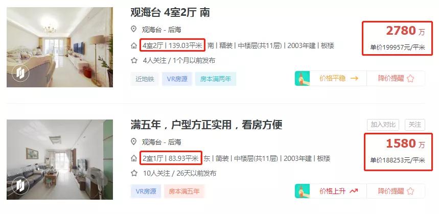 南山后海的房价和实际的成交价,后海房价靠什么支撑
