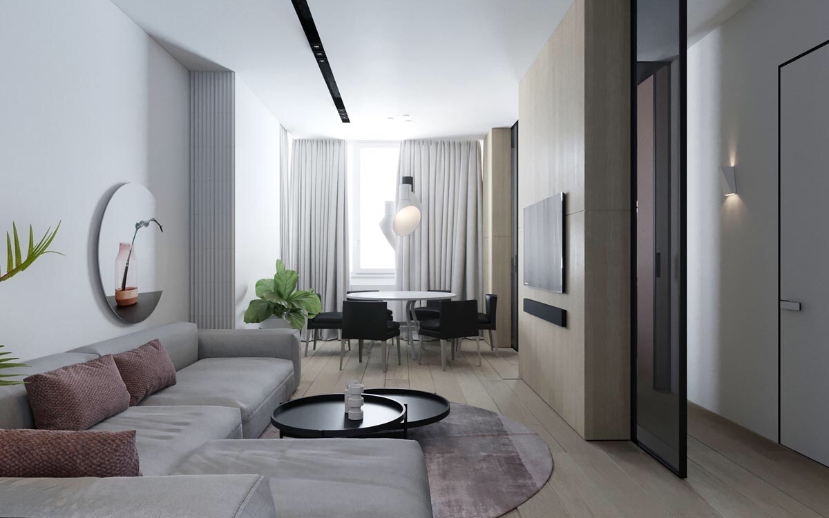 简约现代装修风格灰色系搭配绿植,现代简约风装修颜色搭配