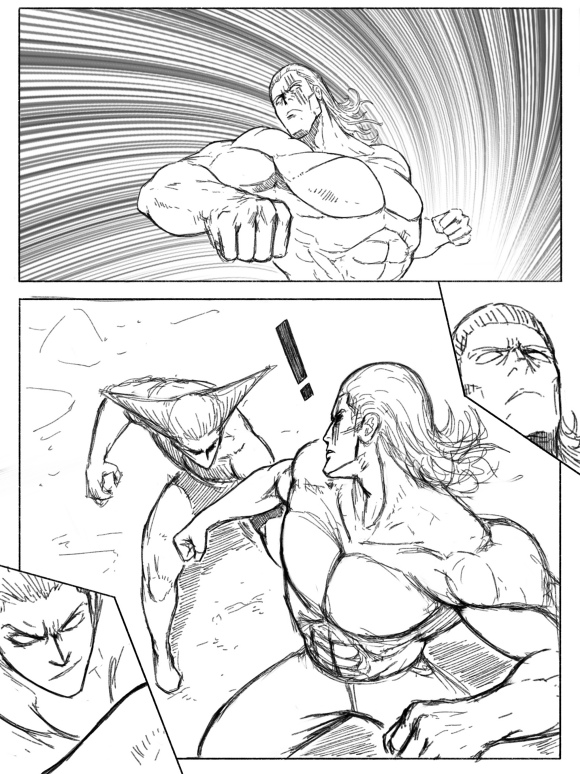 一拳超人原版漫画饿狼vs埼玉,一拳超人漫画vs重制版