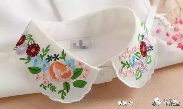 领口刺绣小花朵,刺绣花朵500种图片大全