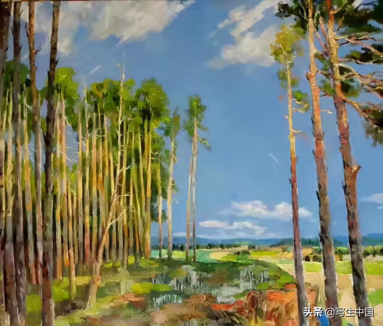 青年艺术家刘春油画作品欣赏,王欣油画作品《春到陕北》图片