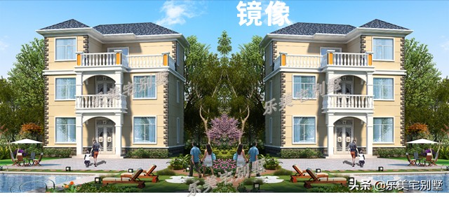 10x10米三层平顶别墅免费图纸,三层双拼复式9x10别墅户型图纸