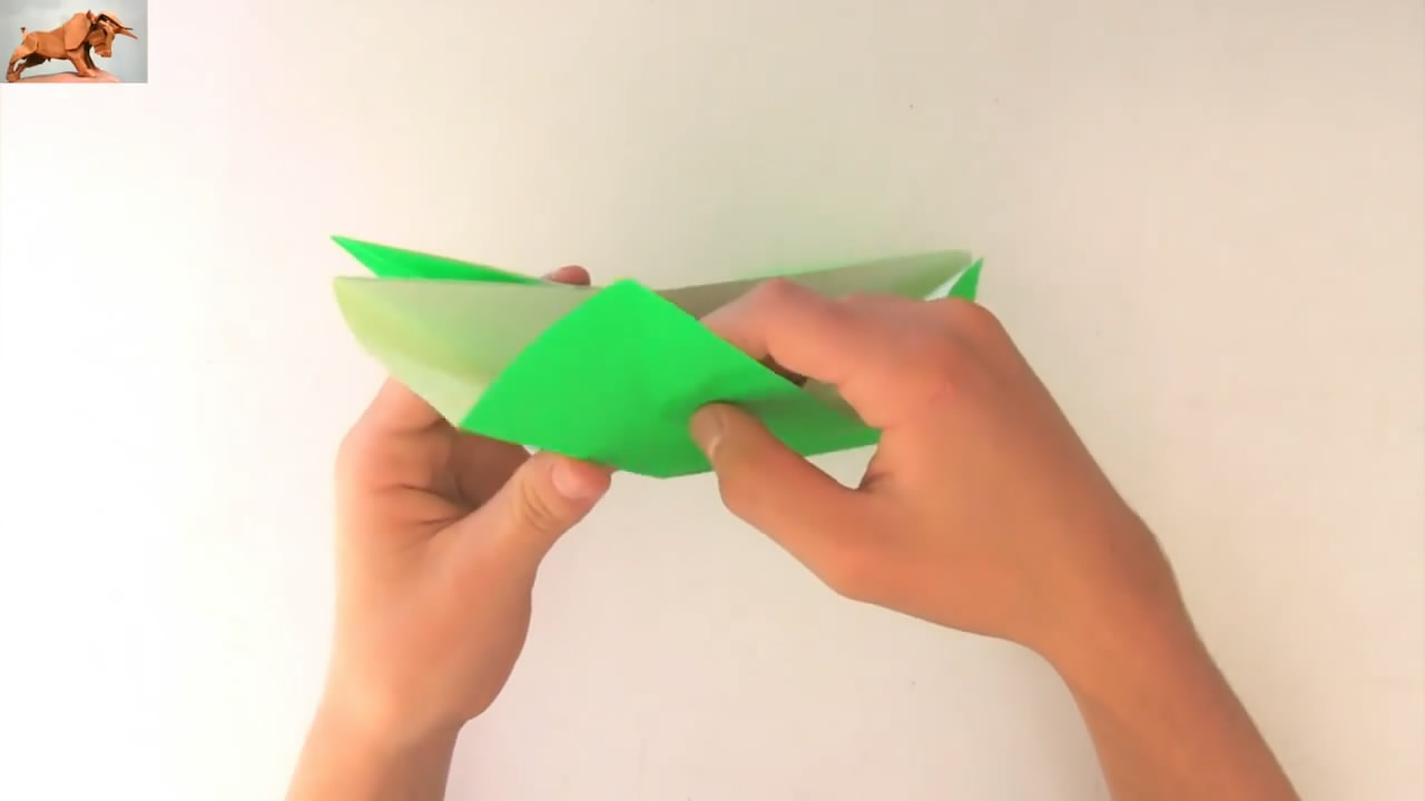 立体公牛折纸教程,凶猛公牛折纸