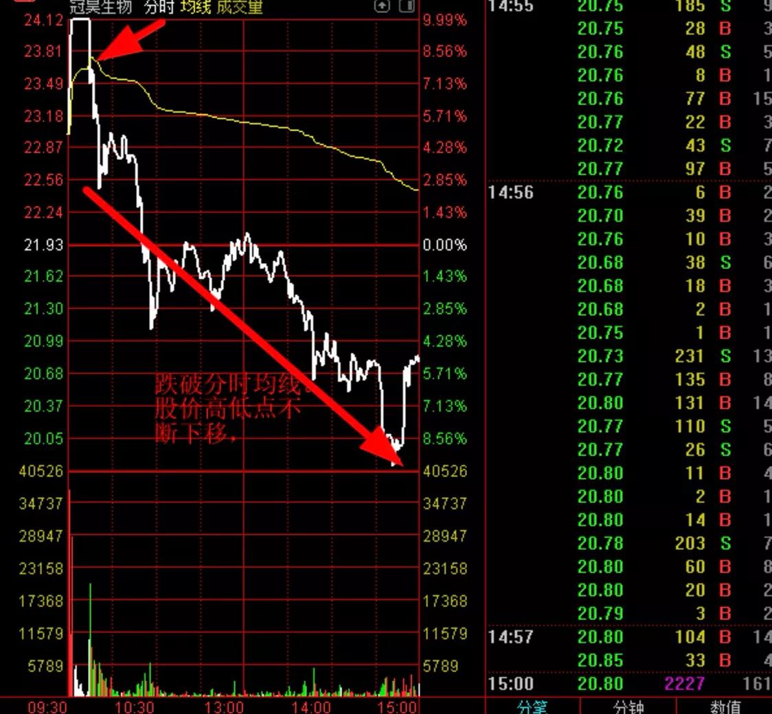 停市学技术干货2:分时均线看走势强弱！