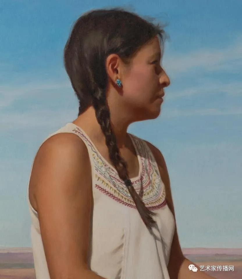 美国写实油画大师作品欣赏,写实油画中国女肖像脸部调色技巧