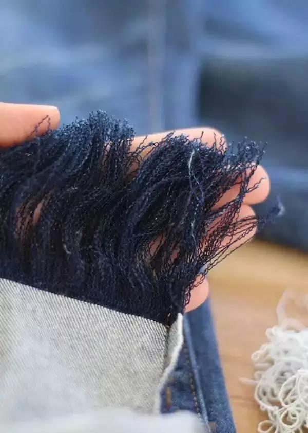 旧牛仔裤怎样改造流苏,家里面的废牛仔裤旧布料利用