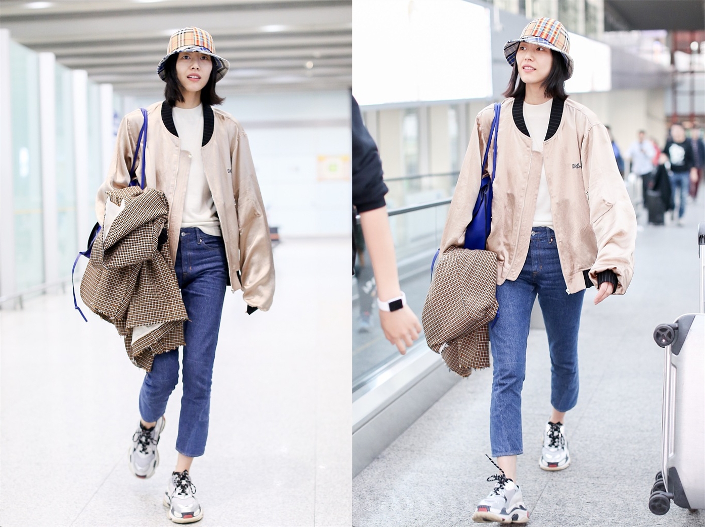 刘雯麦穗鞋,唐嫣刘雯马丁靴搭配图片