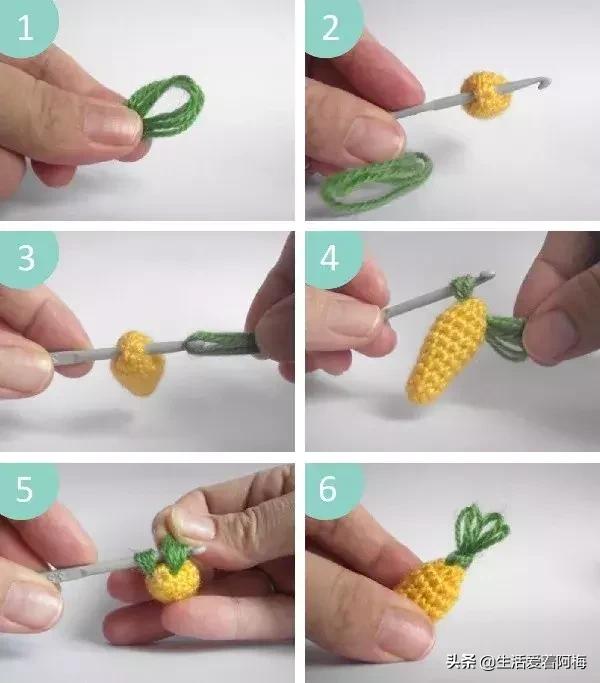 钩针编织时尚首饰项链视频教程,柠檬耳环钩针图解