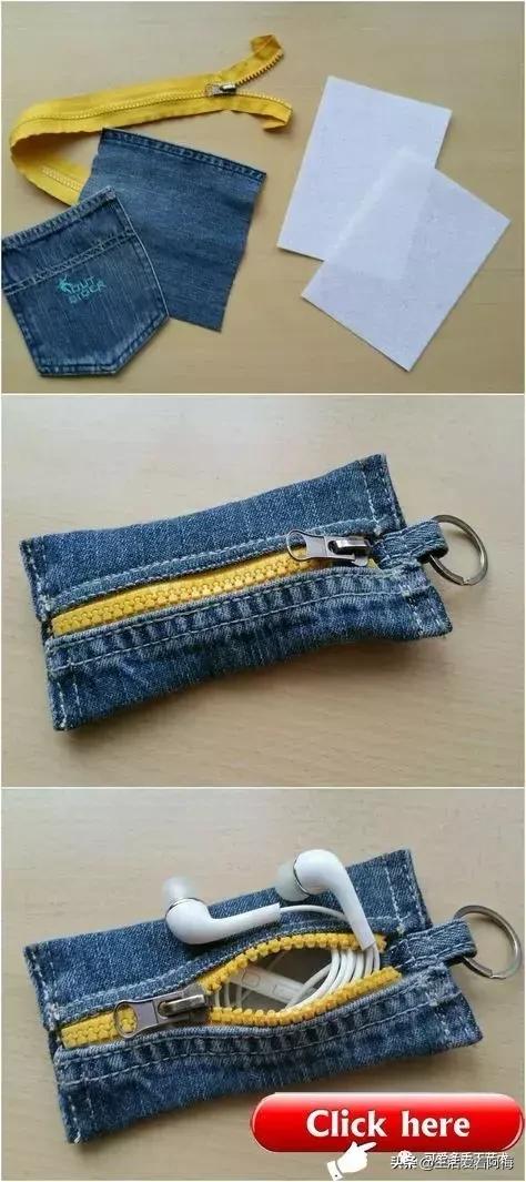 牛仔裤旧物改造手工制作小学生,废旧牛仔裤各种改造图解