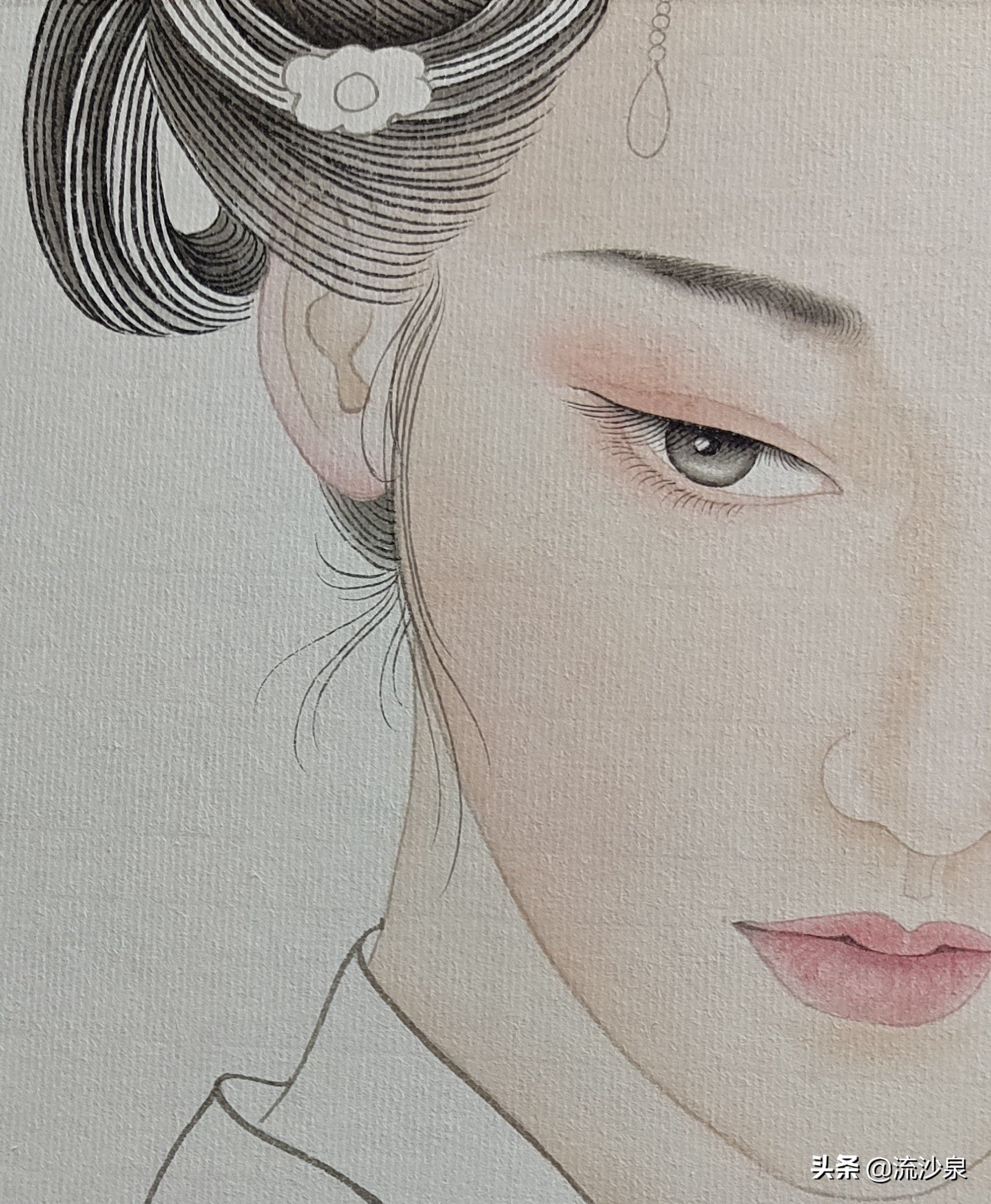 工笔荷花染色步骤图解,工笔仕女技法图解