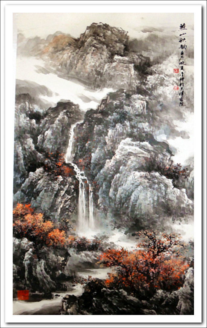 溪山山水画,溪山风骨山水图
