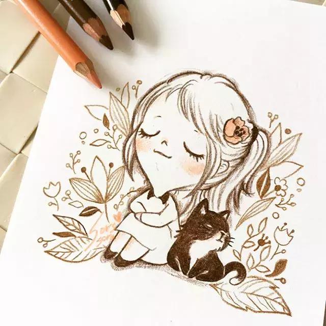 100张简笔画小学生,100张简笔花朵铅笔画