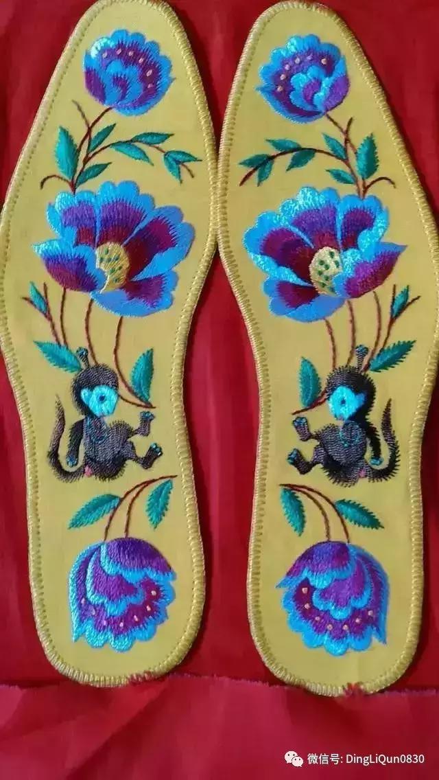 鞋垫手工刺绣最好看复杂的图案,刺绣作品展示简单