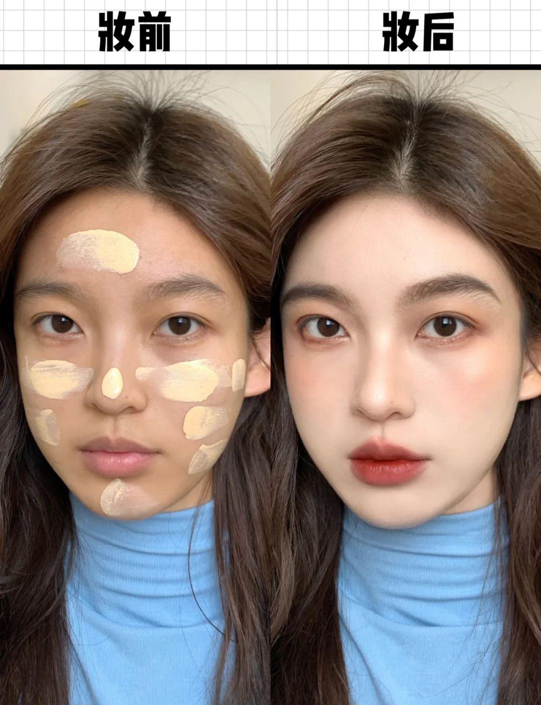 兰蔻持久清透粉底液适合皮肤,美宝莲轻亲粉底液w10和兰蔻b01