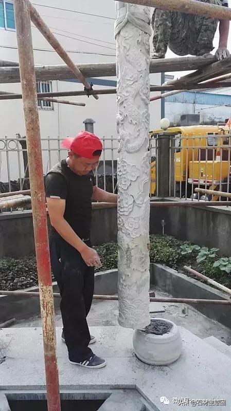 青石造亭镇宅造景;暨青石凉亭建造过程