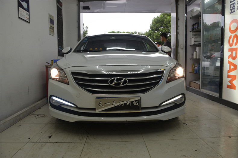 现代名图改led近光灯多少钱,现代名图改灯效果图