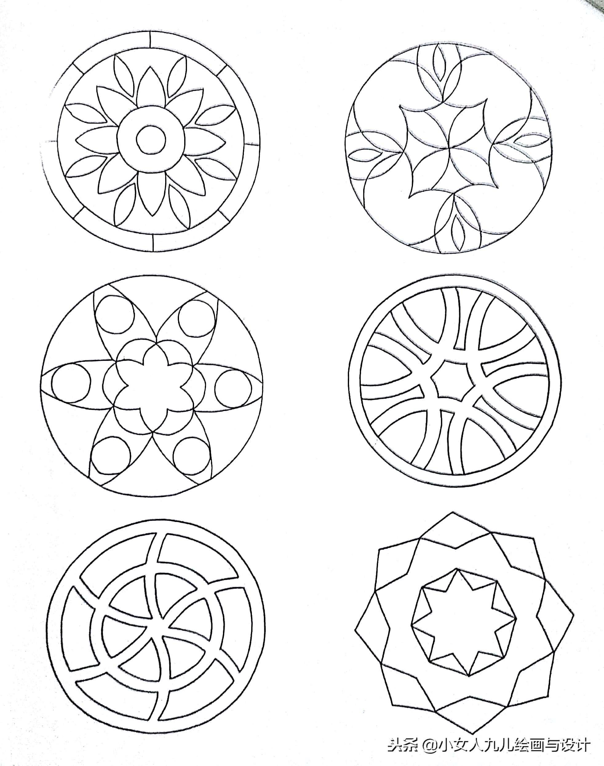 陀螺线描画,禅绕画图案大全简单易画