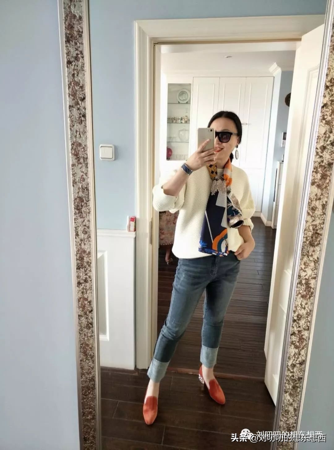 一日一look,早春丝巾的搭配