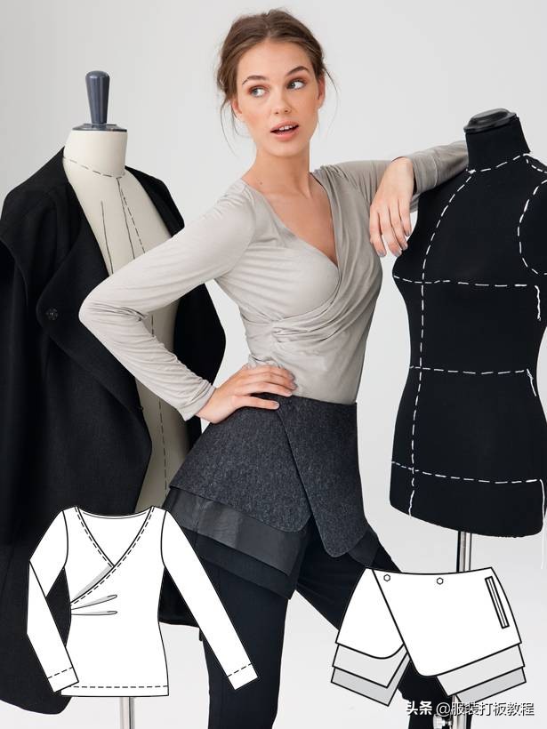 时装设计图手绘教程,服装制版图案大全