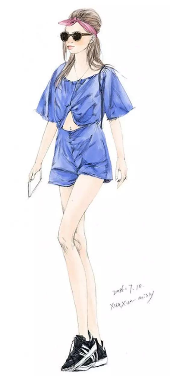 服装设计师画手稿视频,可爱的小插画手绘女孩服装