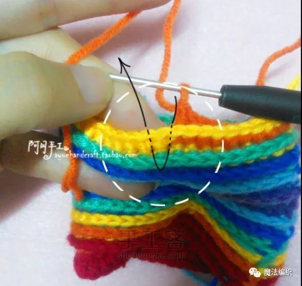 一线连衣服钩编教程,衣服手工钩编