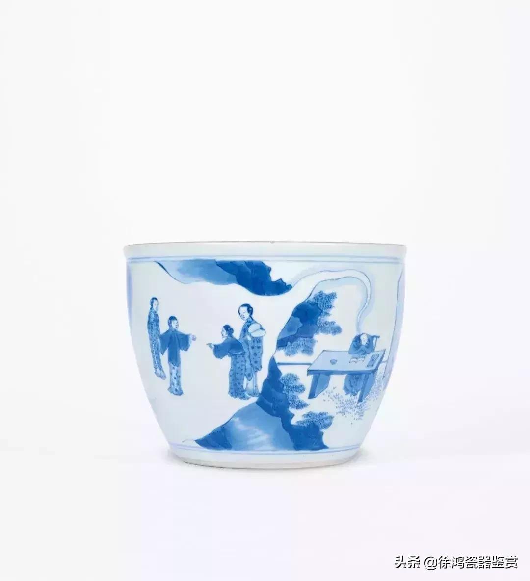 明崇祯青花山水瓷器,明崇祯鹿纹青花瓷器