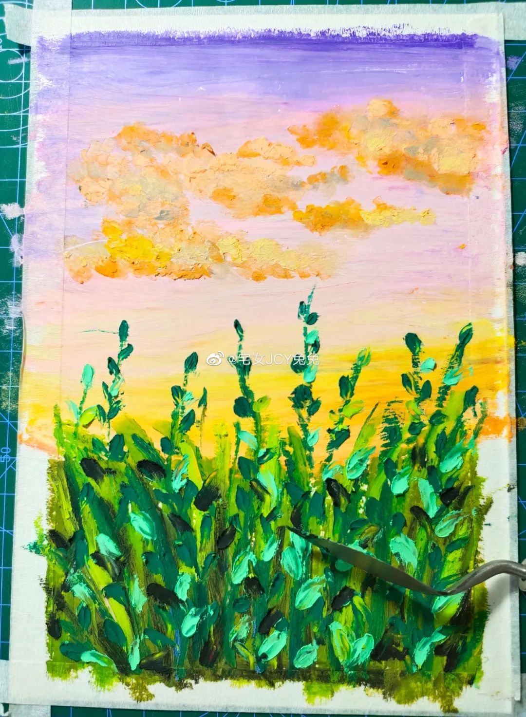 简单又好看的重彩油画棒作品,美到极致的风格绘画