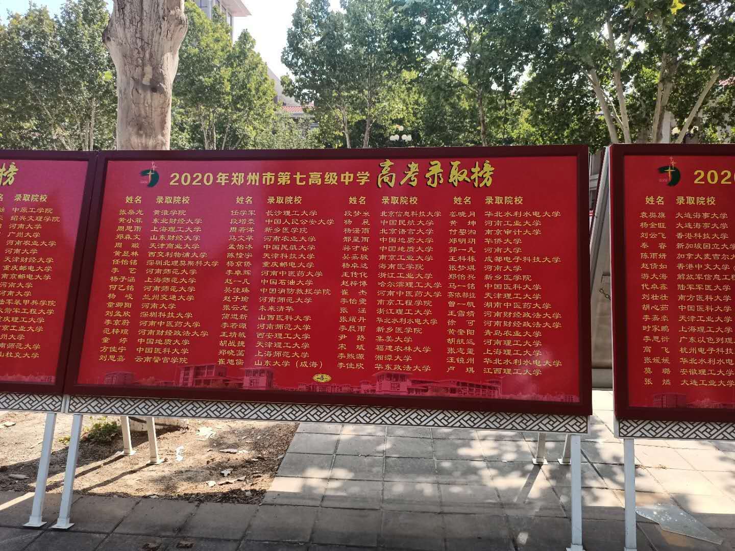 郑州七中2020届高考成绩分析及小三甲、文博四校成绩比较