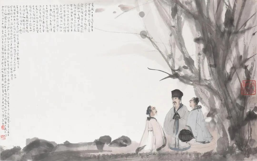 国画江山如此多娇傅抱石高清大图,傅抱石淡墨山水特点